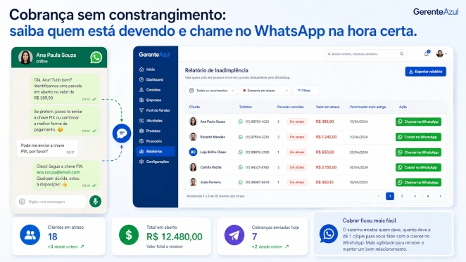 Controle financeiro e cobrança no Gerente Azul — contas a pagar e a receber